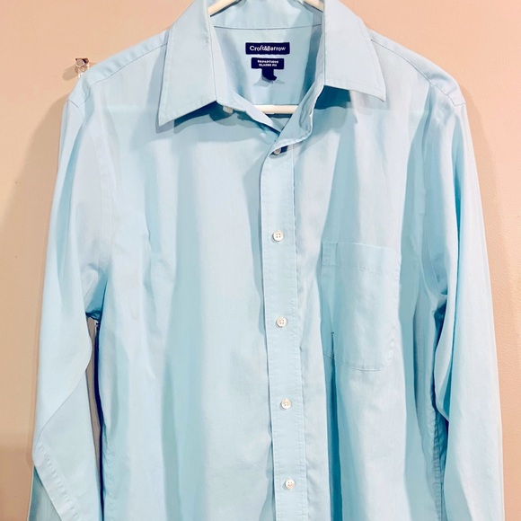 croft & barrow Other - Mens Croft & Barrow Dress Shirt Light Blue (15.5) 34/35 Front Pocket Long Sleeve